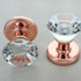 Rose Gold Copper Diamond Glass Mortice Door Knobs, thumbnail 1 of 4