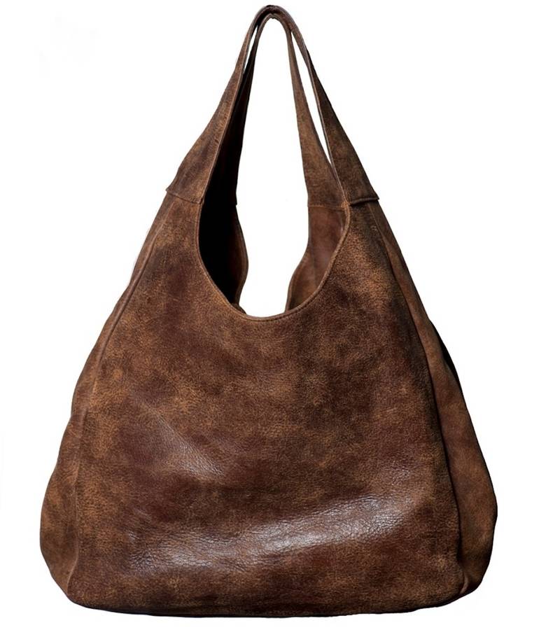 brown leather shopper large bag by lullilu