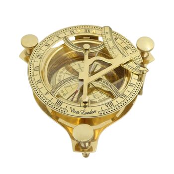 Personalised Four Inch Brass Sundial Compass, 6 of 11