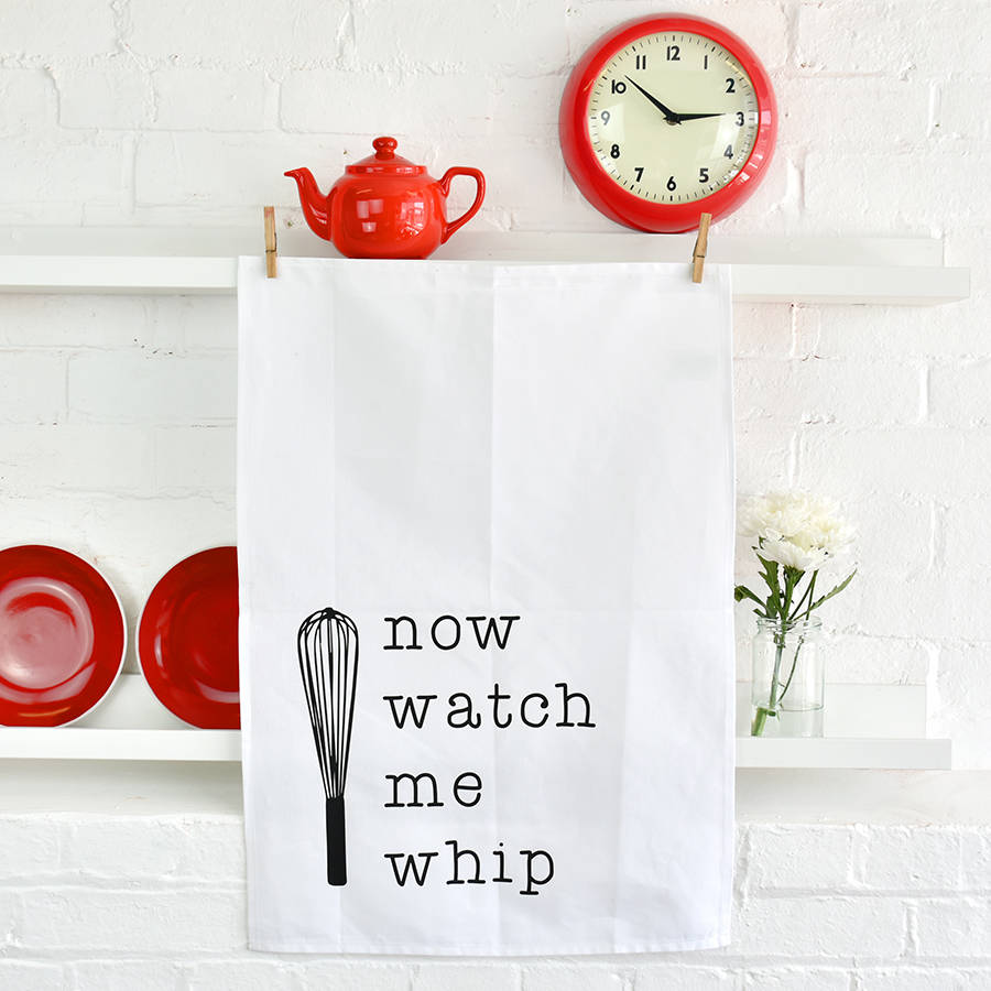 'watch me whip' tea towel by ellie ellie ...