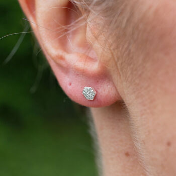 Sterling Silver Mini Hexagon Studs, 2 of 6