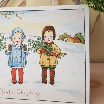 Vintage Style Hand Printed Christmas Card, 5 of 8