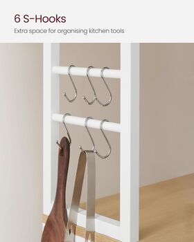 Industrial Kitchen Rack With Shelves And Hooks, 8 of 11