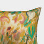 Abstract Floral Velvet Cushion, Yellow, thumbnail 2 of 4