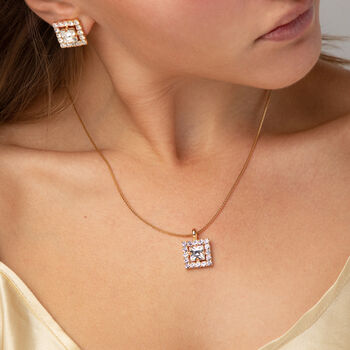 Swarovski Crystal Square Necklace And Earrings Set, 4 of 6
