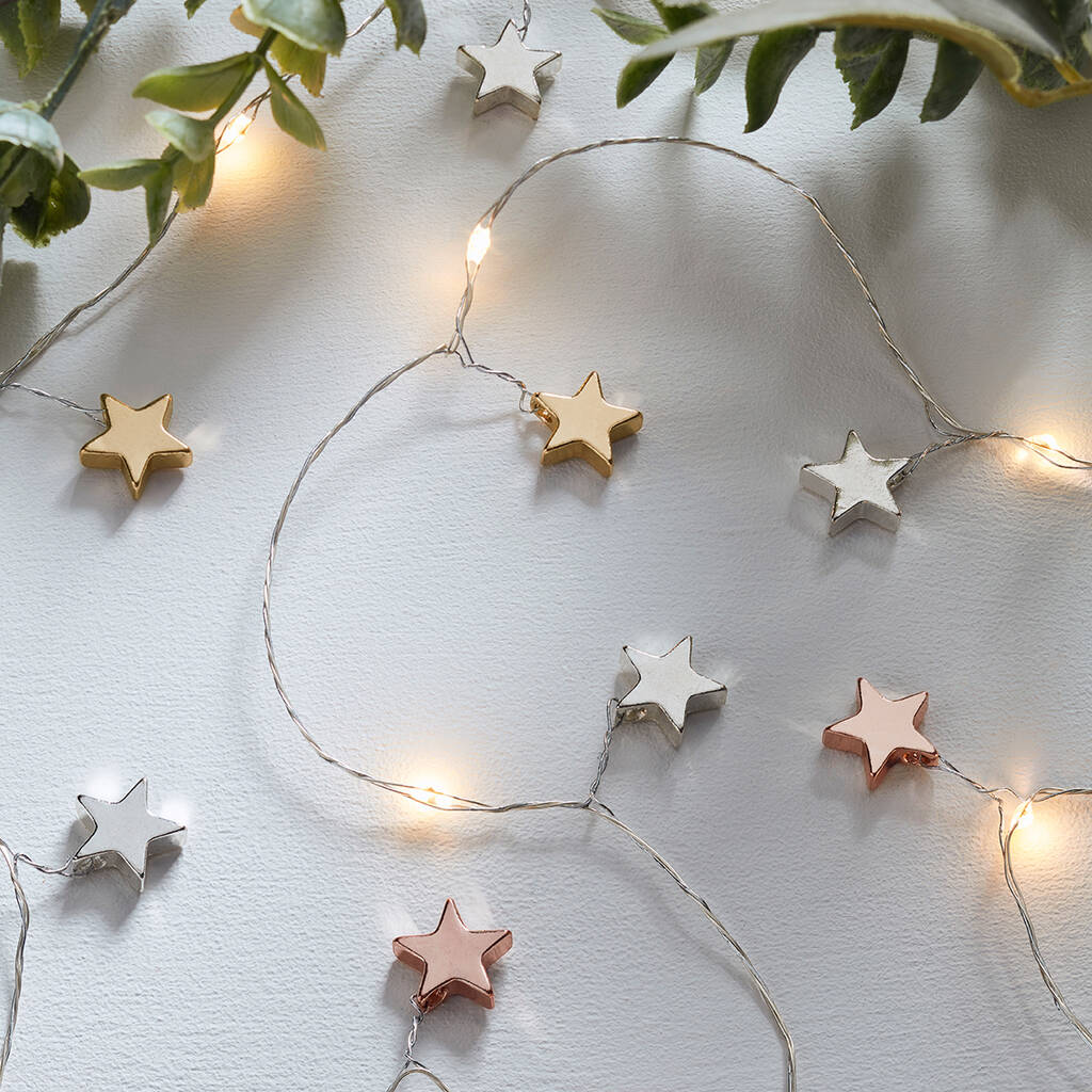 Star Charm Fairy Light Garland By Lights4fun