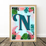 Tropical Leaf Letter Print, thumbnail 6 of 12