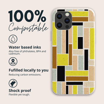 Mondrian Eco Friendly, Biodegradable Phone Case, 2 of 8