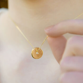 Personalised 9ct Gold Spinner Necklace, 4 of 5