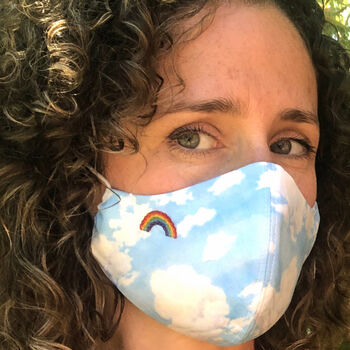 Embroidered Rainbow Sky Face Mask, 3 of 8