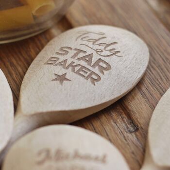 Child's Personalised Star Baker Wooden Spoon, 2 of 4