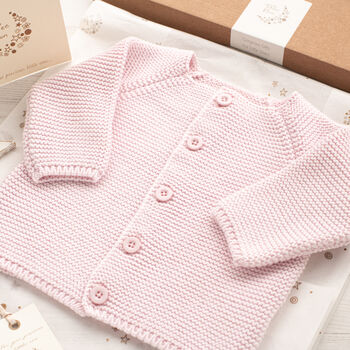 Toffee Moon Baby Girl's Pale Pink Personalised Cardigan, 5 of 12