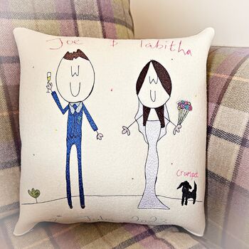 Personalised Embroidered Wedding Gift Cushion, 2 of 12