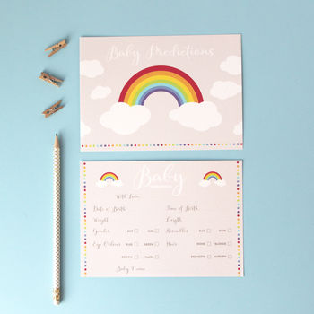 Rainbow Baby Shower Prediction Cards, 3 of 5