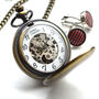 Engraved Twin Bronze Pocket Watch With Windowed Lid, thumbnail 3 of 4