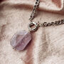 Amethyst Crystal And Chunky Curb Chain Necklace, thumbnail 8 of 12