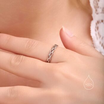 Sterling Silver Skinny Celtic Knot Ring, 6 of 11