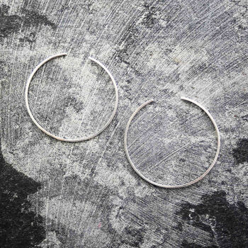 Sterling Silver Minimalist Hoop Ear Cuff Earring, 6 of 11