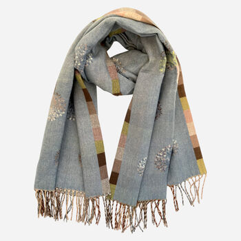 Denim Blue Tree Of Life Supersoft Winter Scarf, 4 of 4