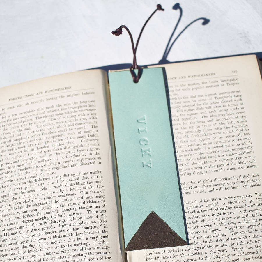 leather personalised book mark by swag and tassel | notonthehighstreet.com