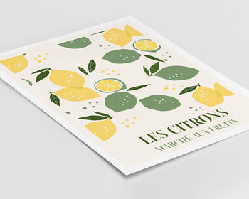 Set Of Two Oranges And Lemons French Art Prints, 5 of 5