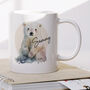 Personalised Name Painted Polar Bear Office Gift Mug, thumbnail 1 of 4