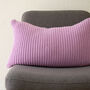 Hand Knit Simple Stitch Cushion In Lavender, thumbnail 1 of 5