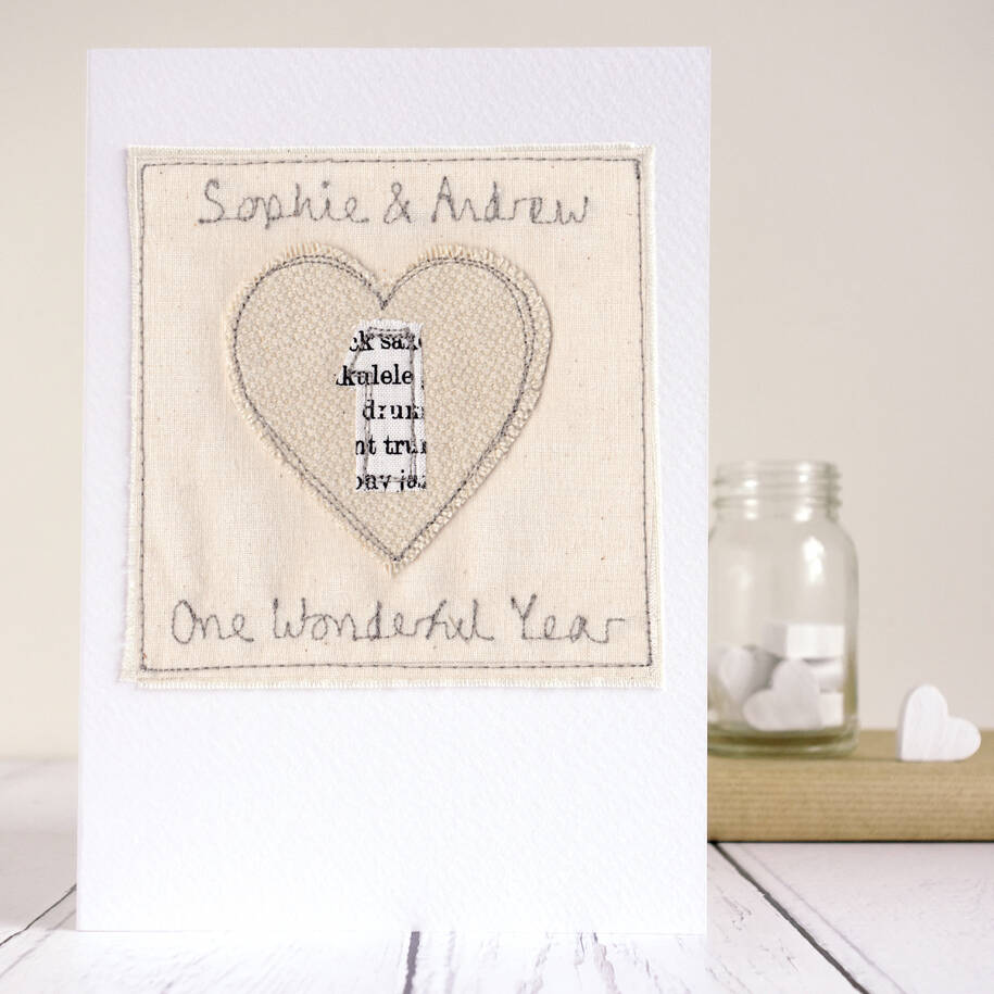 Personalised 1st Wedding Anniversary Heart Print