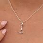 Anchor Necklace, Sterling Silver Or Gold Plated, thumbnail 1 of 10