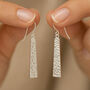 Sterling Silver Hammered Bar Drop Earrings, thumbnail 1 of 7