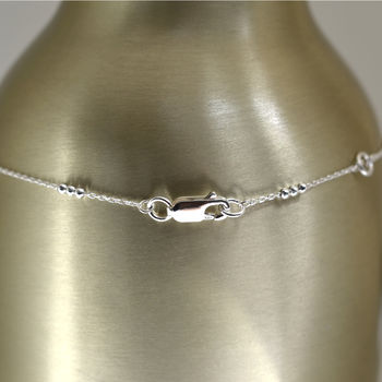 Delicate Silver Ball Chain Anklet, 5 of 6