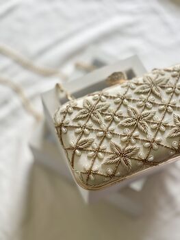 Jordan Cream Embroidered Purse In A Gift Box, 3 of 9