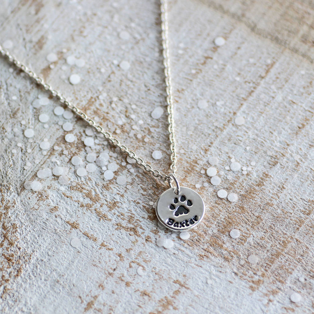 Personalised Paw Print Necklace By Green River Studio personalised-paw-print-necklace-by-green-river-studio