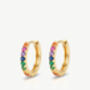 Women's Small Hoop Earrings With Colourful Stones, Rainbow Jewellery In 18k Gold, thumbnail 5 of 5