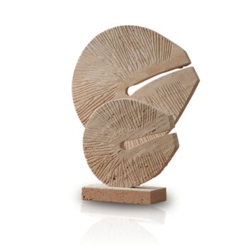 Set Of Two Coral Travertine Sculpture, 2 of 2