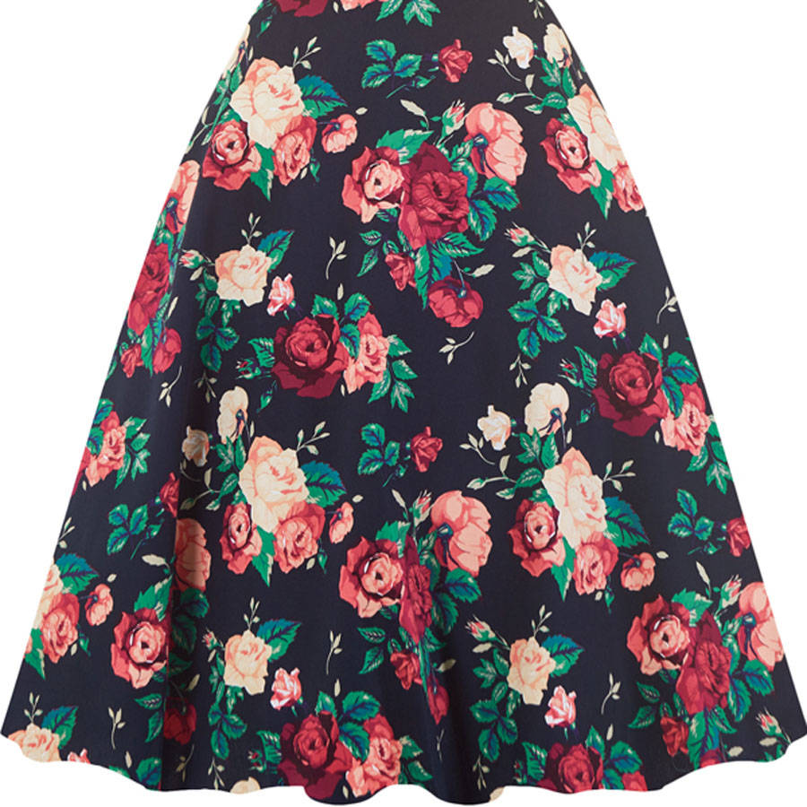 1950s Vintage Style Winter Floral Isabella Swing Dress By Lady Vintage ...