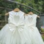 Sparkly Ankle Length Flower Girl Dress With Large Bow – Tulle Party And Wedding Dress UK, thumbnail 6 of 6