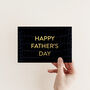 Black Leather Gold Foil Stylish Father's Day Card, thumbnail 1 of 3