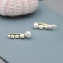 Pearl Crawler Earrings In Sterling Silver, thumbnail 4 of 10