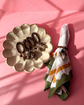 Set Of Two Handmade Sea Shell Napkin Rings With Wooden Beads, 7 of 9