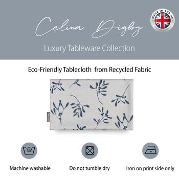 Luxury Designer Christmas Tablecloth Mistletoe White, 4 of 7