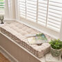 Riseley Cotton Stripe Bench Cushion, thumbnail 1 of 6
