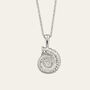 Dainty Silver Ammonite Fossil Necklace, thumbnail 2 of 3