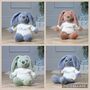 Personalised Max And Boo Large Bunny Soft Toy In Blue, Green And Chestnut, thumbnail 8 of 11