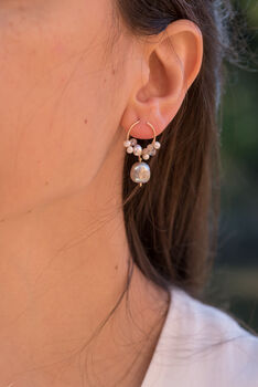 Pearl Labradorite Moonstone Drop Earrings, 4 of 9