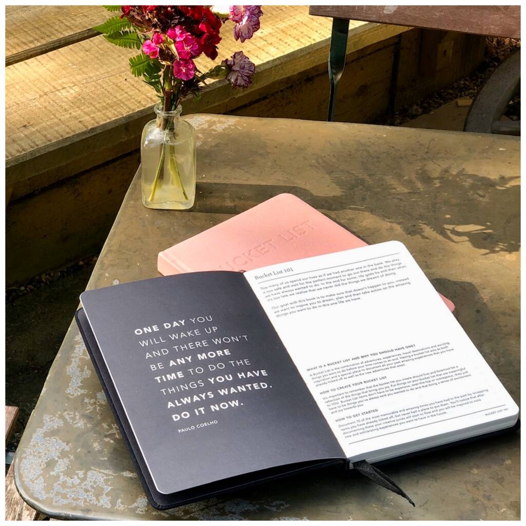 bucket list personalised hardback notebook journal by suzy q designs