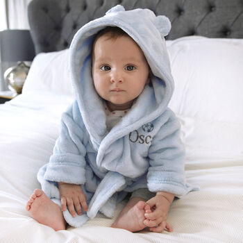 Personalised Child's Football Dressing Gown In Blue, 2 of 5