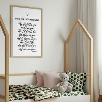 Personalised New Baby Blessing Print – Numbers Six:24–26, 4 of 4