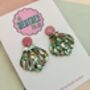 Statement Shell Glitter Resin Earrings / Mermaidcore Jewellery / Beach Holiday Statement / Summer Vacation Jewellery, thumbnail 11 of 12