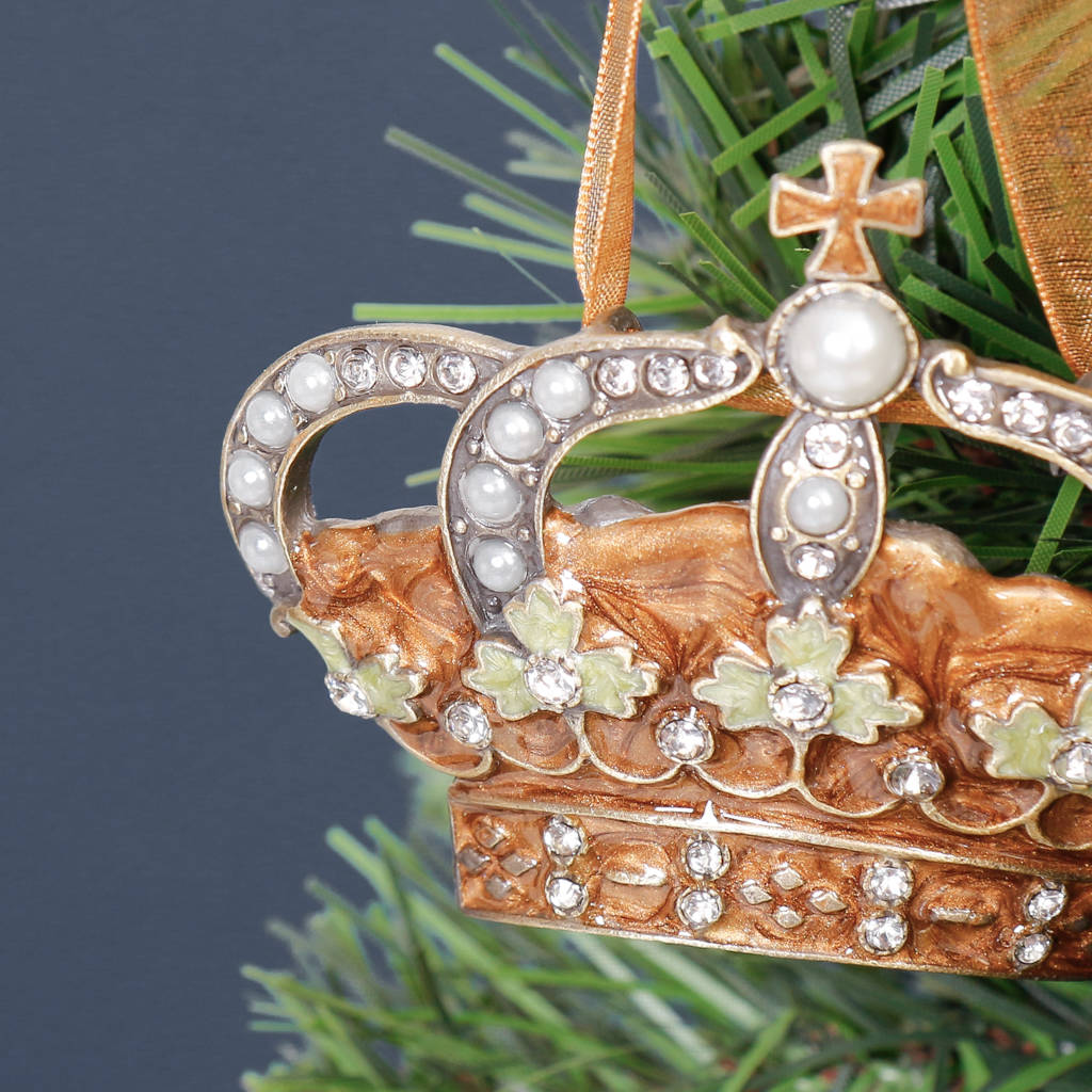 Bejewelled Crown Christmas Tree Hanging Decoration By Dibor ...